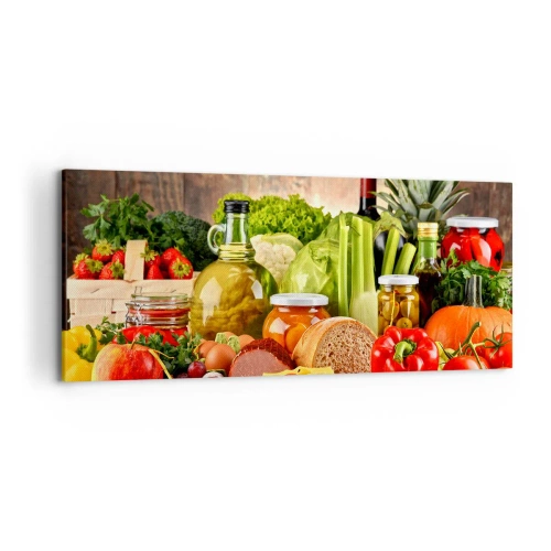 Schilderen op canvas - Gerookt, gebakken en gemarineerd - 120x50 cm