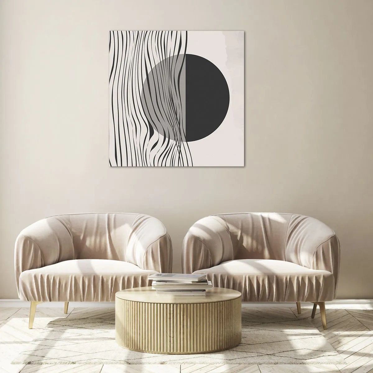 Schilderen op glas - Halve compositie - 70x70 cm