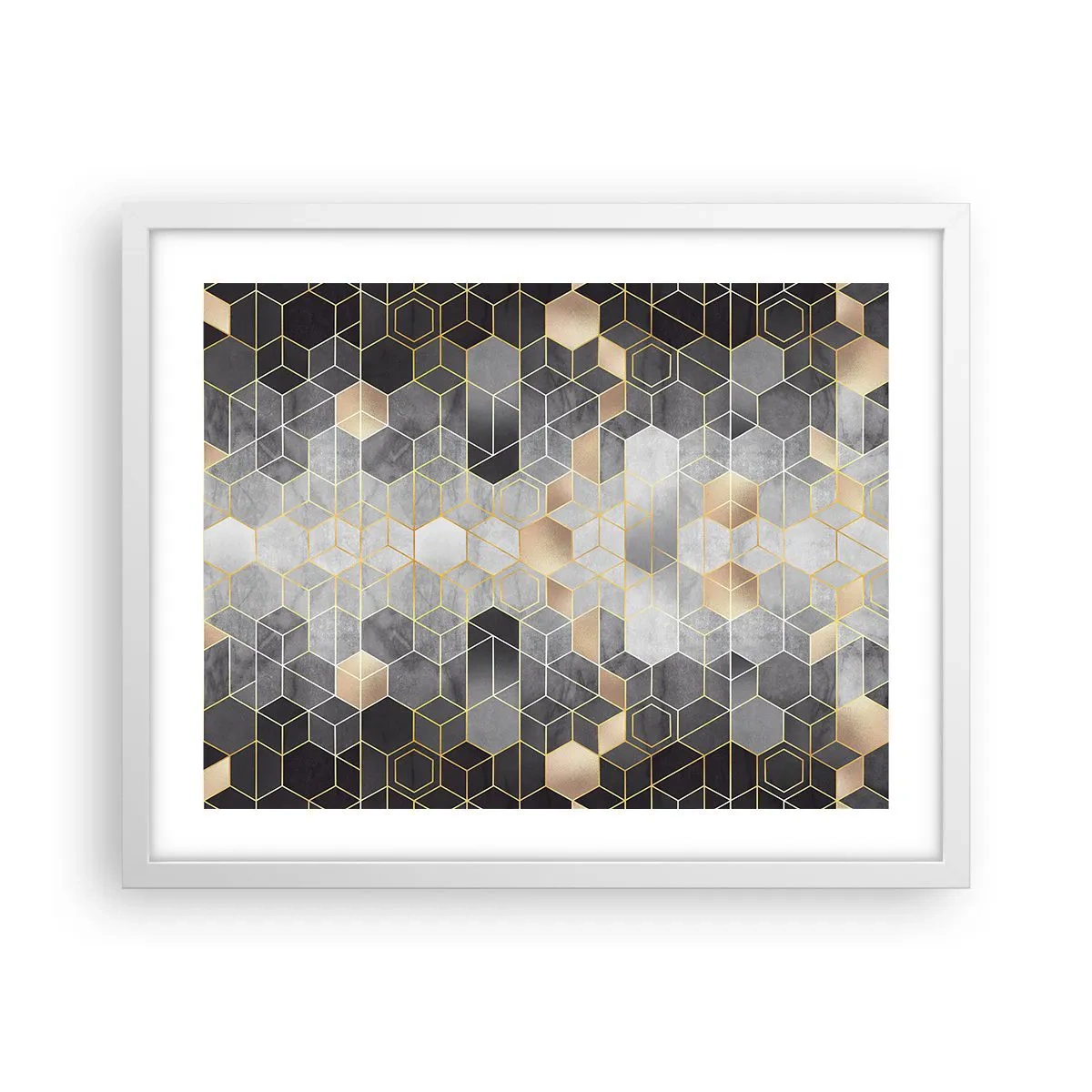 Poster in een witte lijst - Diamant samenstelling - 50x40 cm