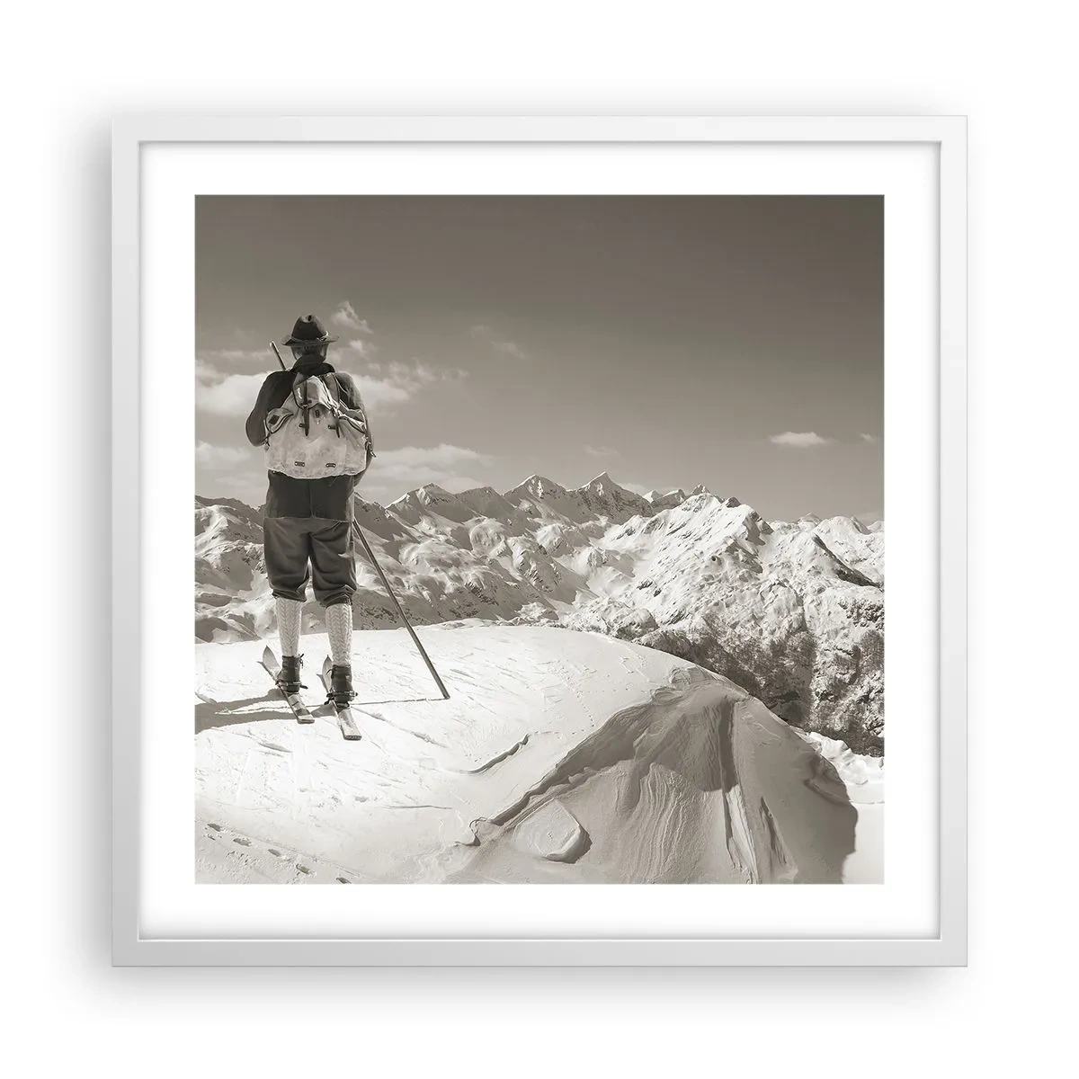 Poster in een witte lijst - En de bergen blijven onveranderd - 50x50 cm