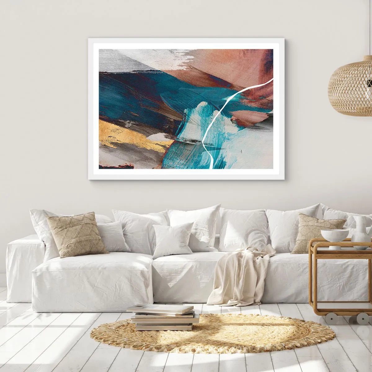 Poster in een witte lijst - Met panache en energie - 40x30 cm