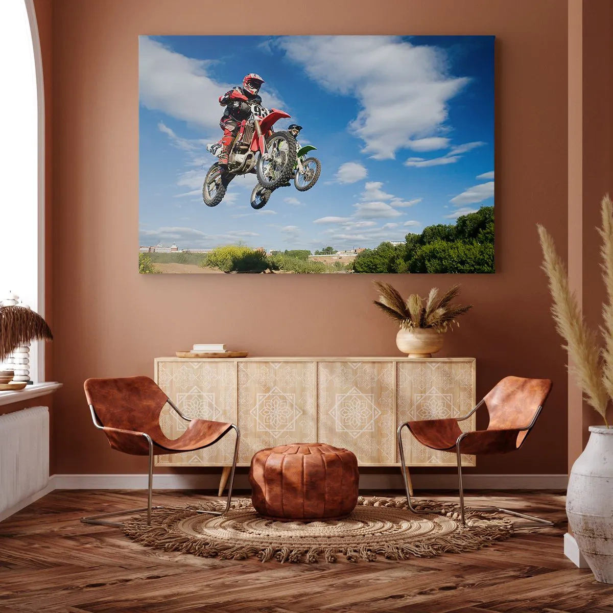 Schilderen op canvas - Luchtsprong - 120x80 cm