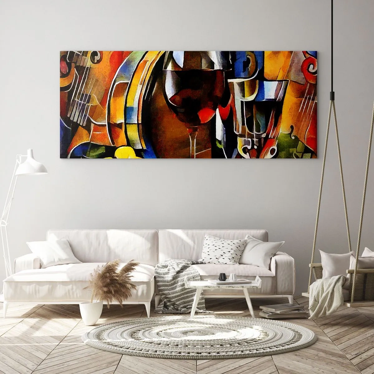 Schilderen op glas - En de wereld krijgt kleuren - 160x50 cm