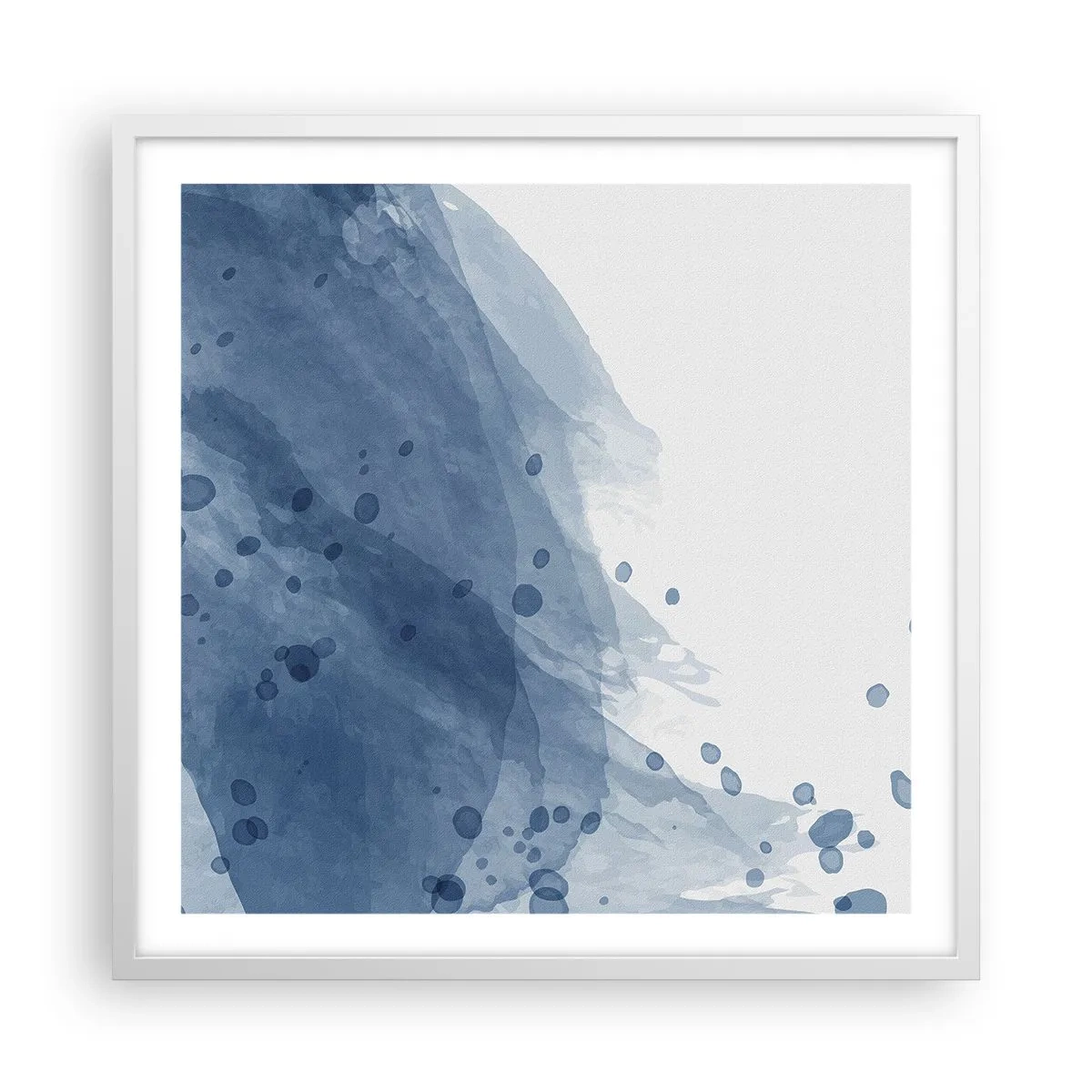 Poster in een witte lijst - Blauwe tule - 60x60 cm