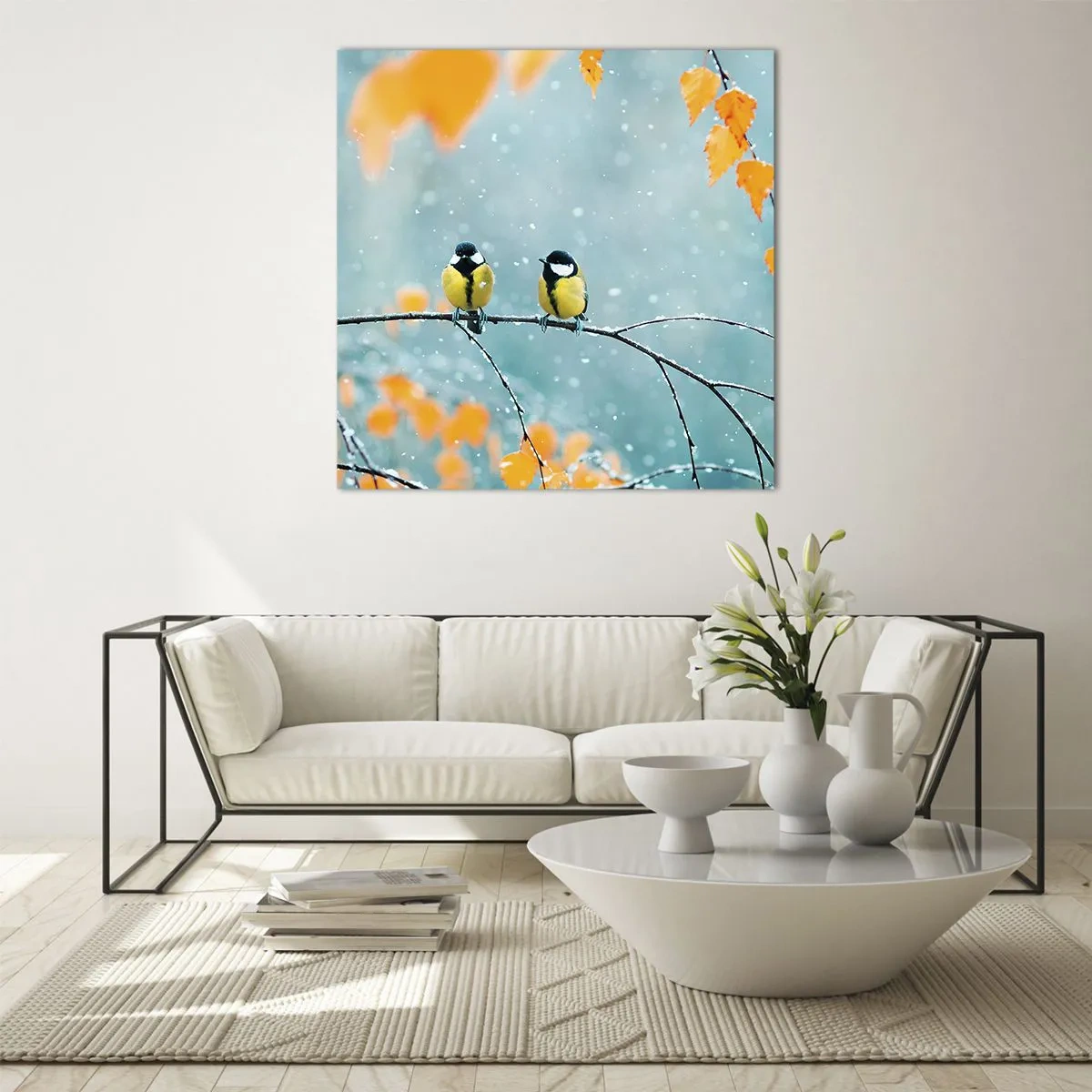 Schilderen op glas - Vogelroddel - 40x40 cm