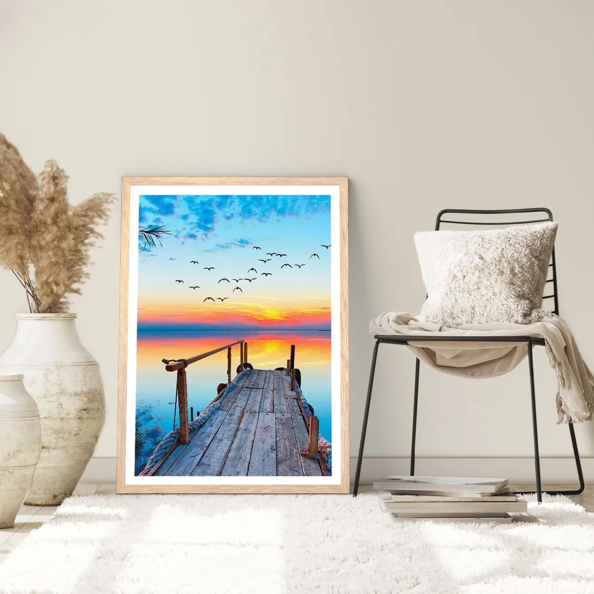 Een poster in een licht eiken lijst - Het is tijd om terug te gaan... - 70x100 cm