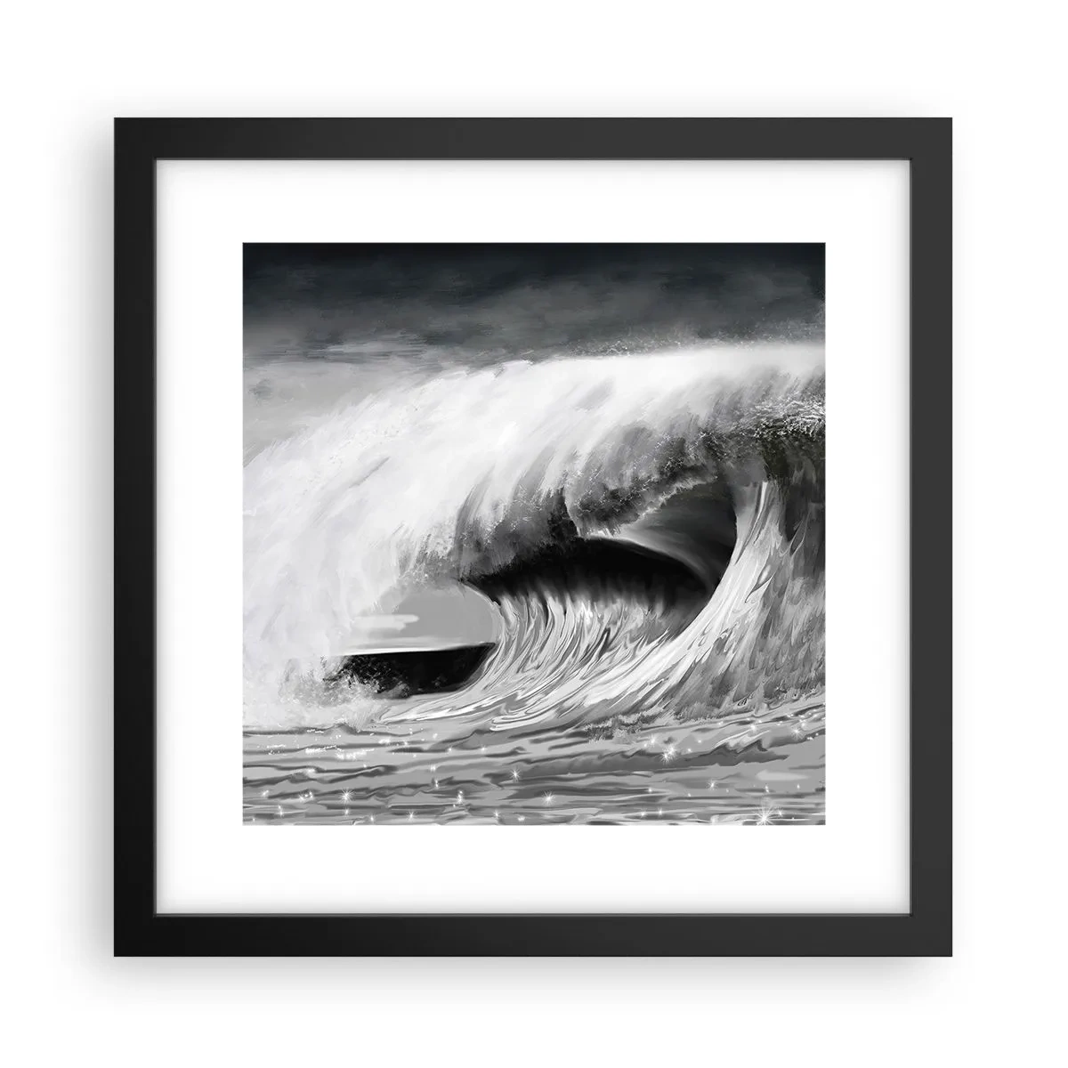 Poster in een zwarte lijst - De woede van de oceaan - 30x30 cm