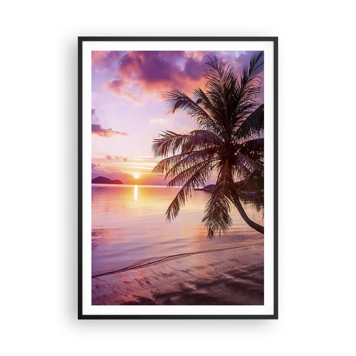 Poster in een zwarte lijst - Geluk tot aan de horizon - 70x100 cm