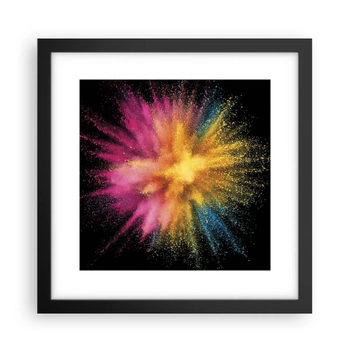 Poster in een zwarte lijst - De geboorte van kleuren - 30x30 cm
