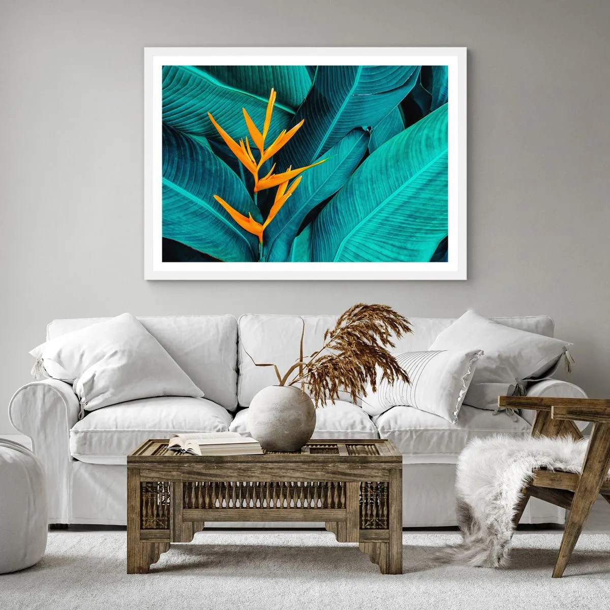 Poster in een witte lijst - Eden bloem - 40x40 cm