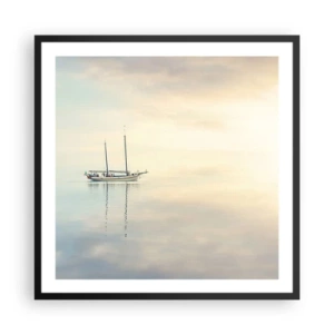 Poster in een zwarte lijst - In een zee van stilte - 60x60 cm