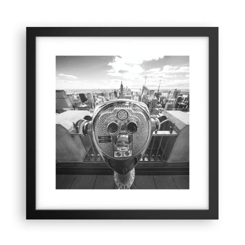 Poster in een zwarte lijst - Stad boven de steden - 30x30 cm