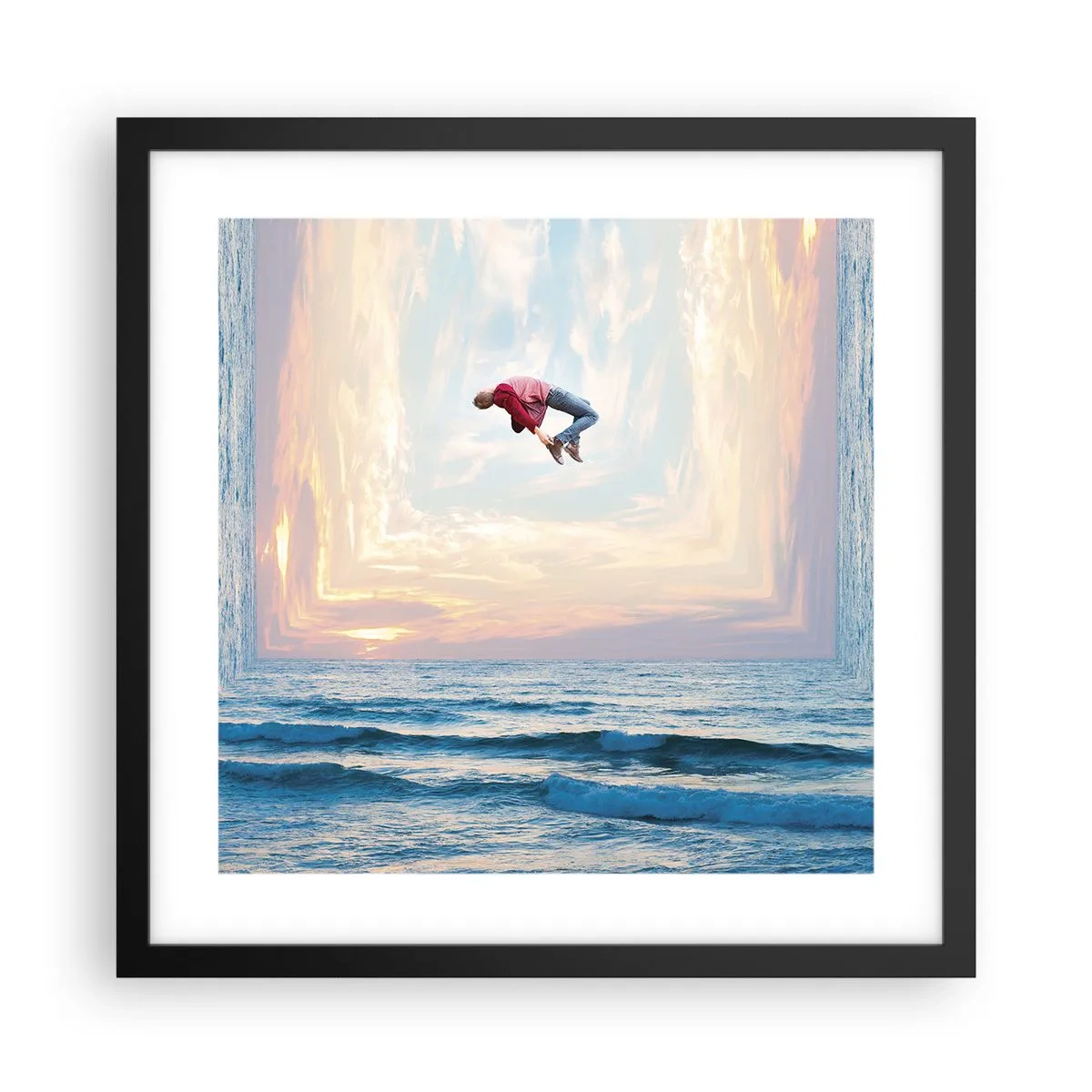 Poster in een zwarte lijst - Naar een andere dimensie - 40x40 cm