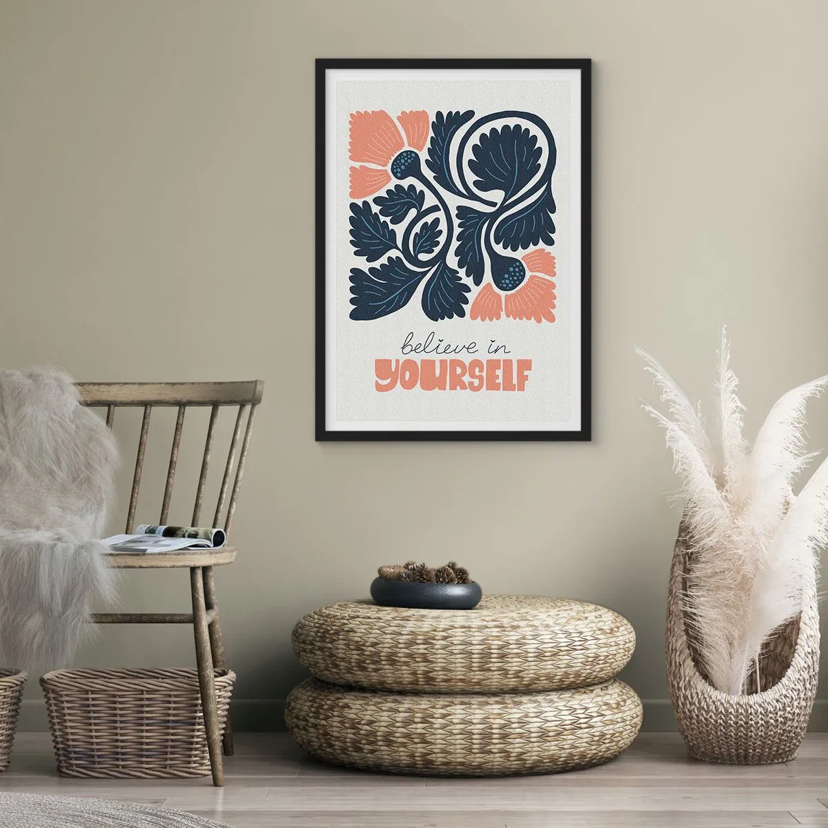 Poster in een zwarte lijst - En jij bloeit ook - 30x40 cm