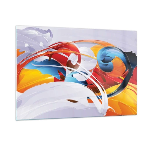 Schilderen op glas - De dans van de elementen - 120x80 cm
