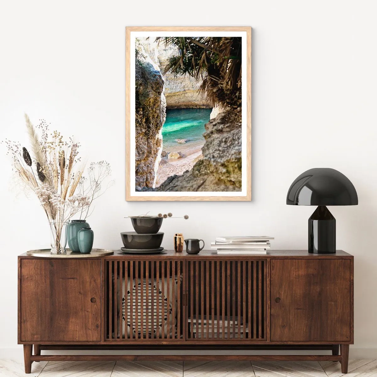 Een poster in een licht eiken lijst - Turkoois baai - 40x50 cm