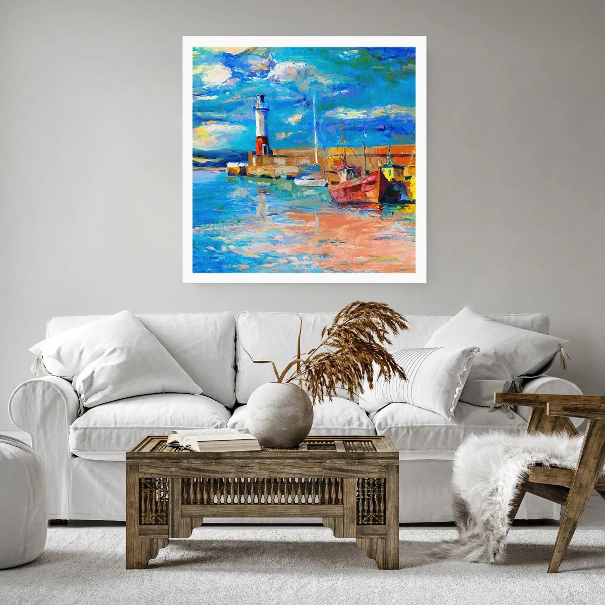 Poster - Een middag in de regenboogbaai - 60x60 cm