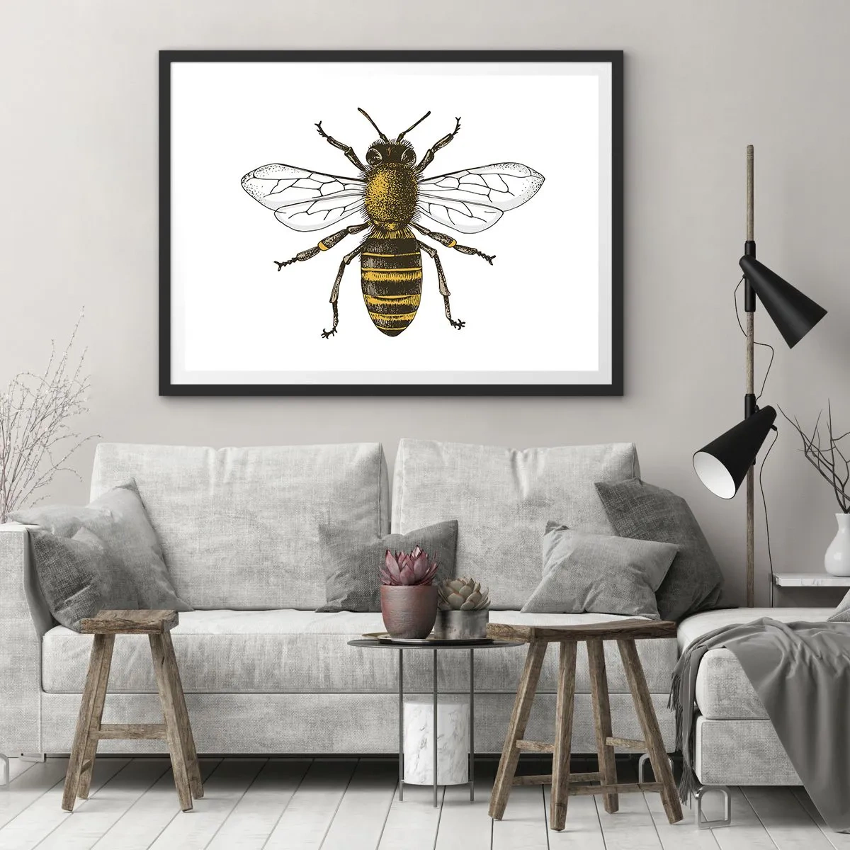 Poster in een zwarte lijst - Mooi en goed - 40x30 cm