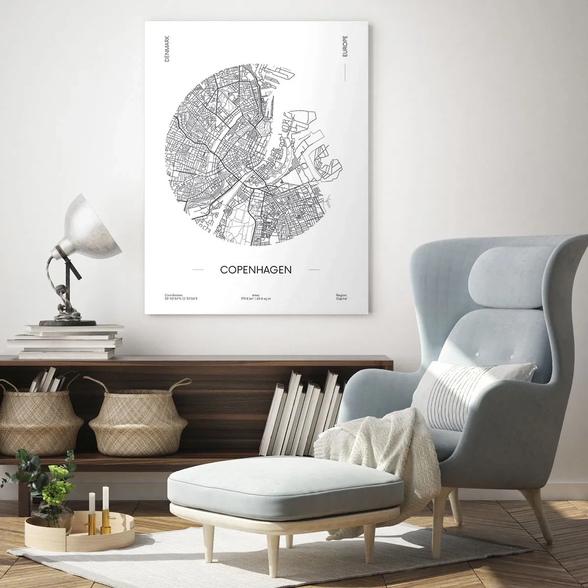Schilderen op glas - Anatomie van Kopenhagen - 50x70 cm