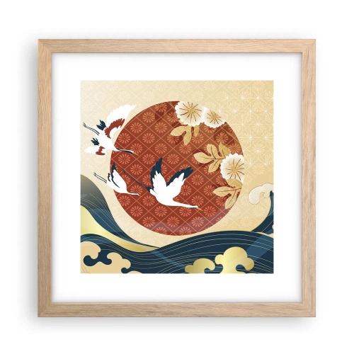 Een poster in een licht eiken lijst - Japans sprookje - 30x30 cm