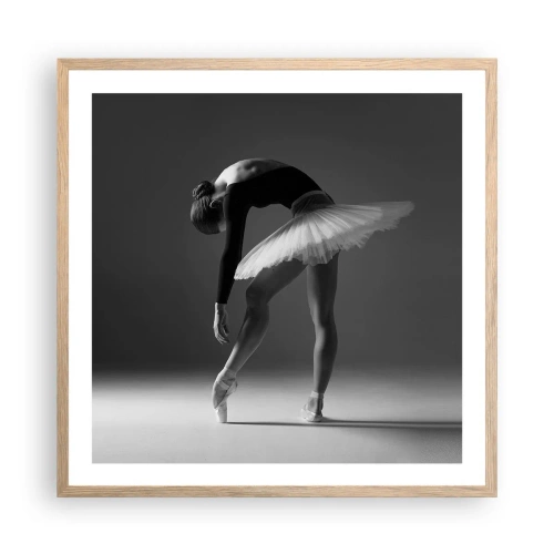 Een poster in een licht eiken lijst - Bella ballerina - 60x60 cm