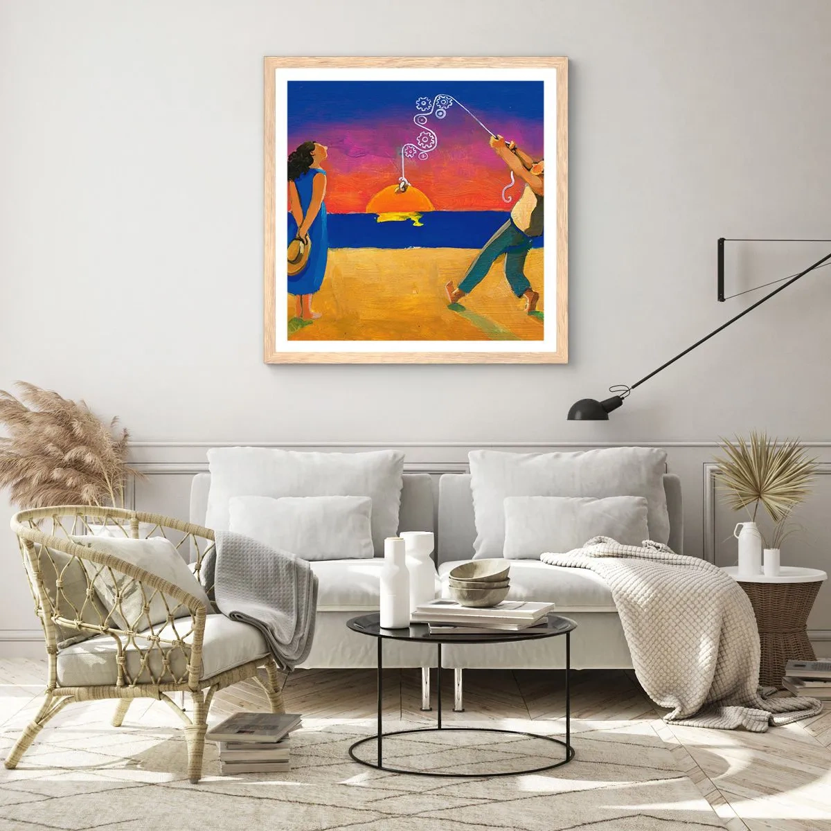 Een poster in een licht eiken lijst - Meer dan een sterretje uit de lucht - 50x50 cm