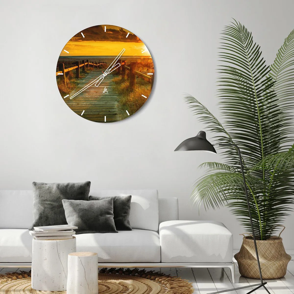 Wandklok - Klok - Badend in oud goud - 40x40 cm