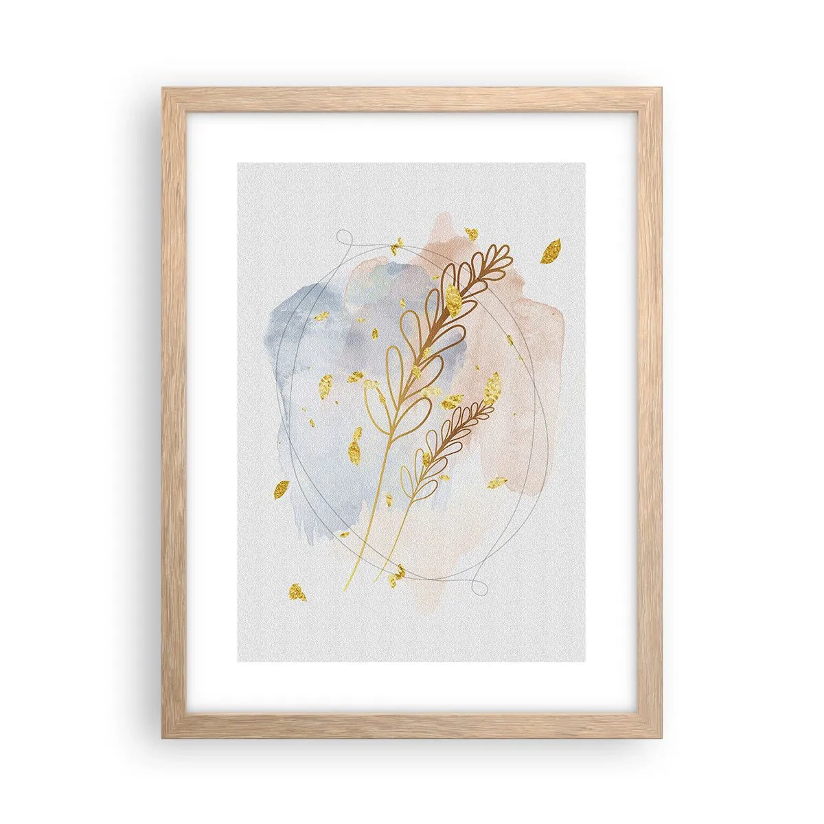 Een poster in een licht eiken lijst - Gouden explosie - 30x40 cm