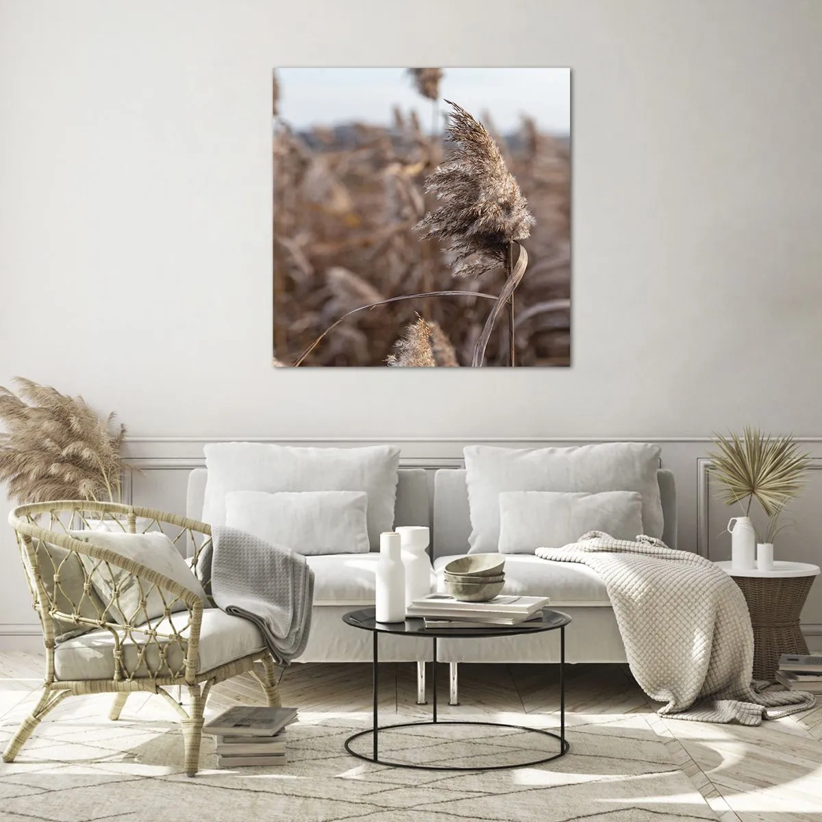 Schilderen op glas - Tijd om met de wind mee te gaan - 50x50 cm