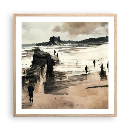 Een poster in een licht eiken lijst - Opgeroepen - 60x60 cm