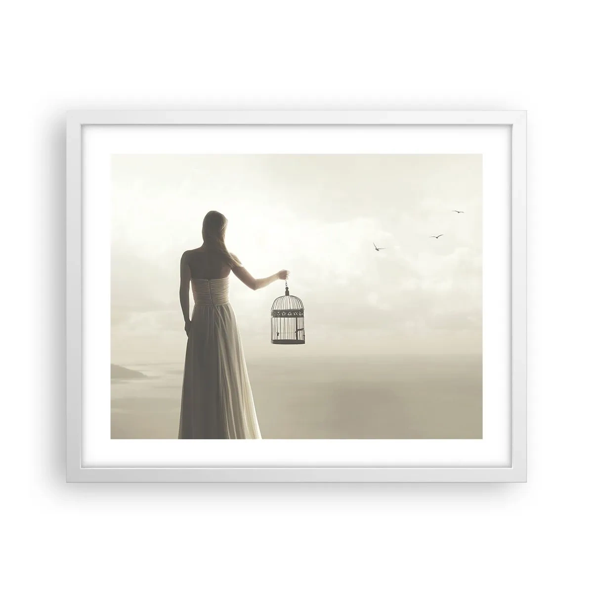 Poster in een witte lijst - Wees vrij - 50x40 cm