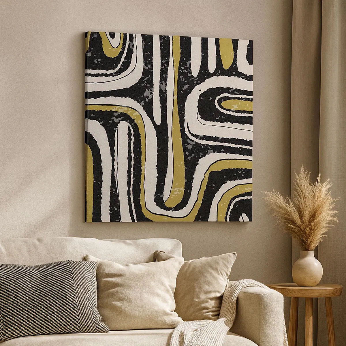 Schilderen op canvas - Compositie: wegen en steegjes - 30x30 cm