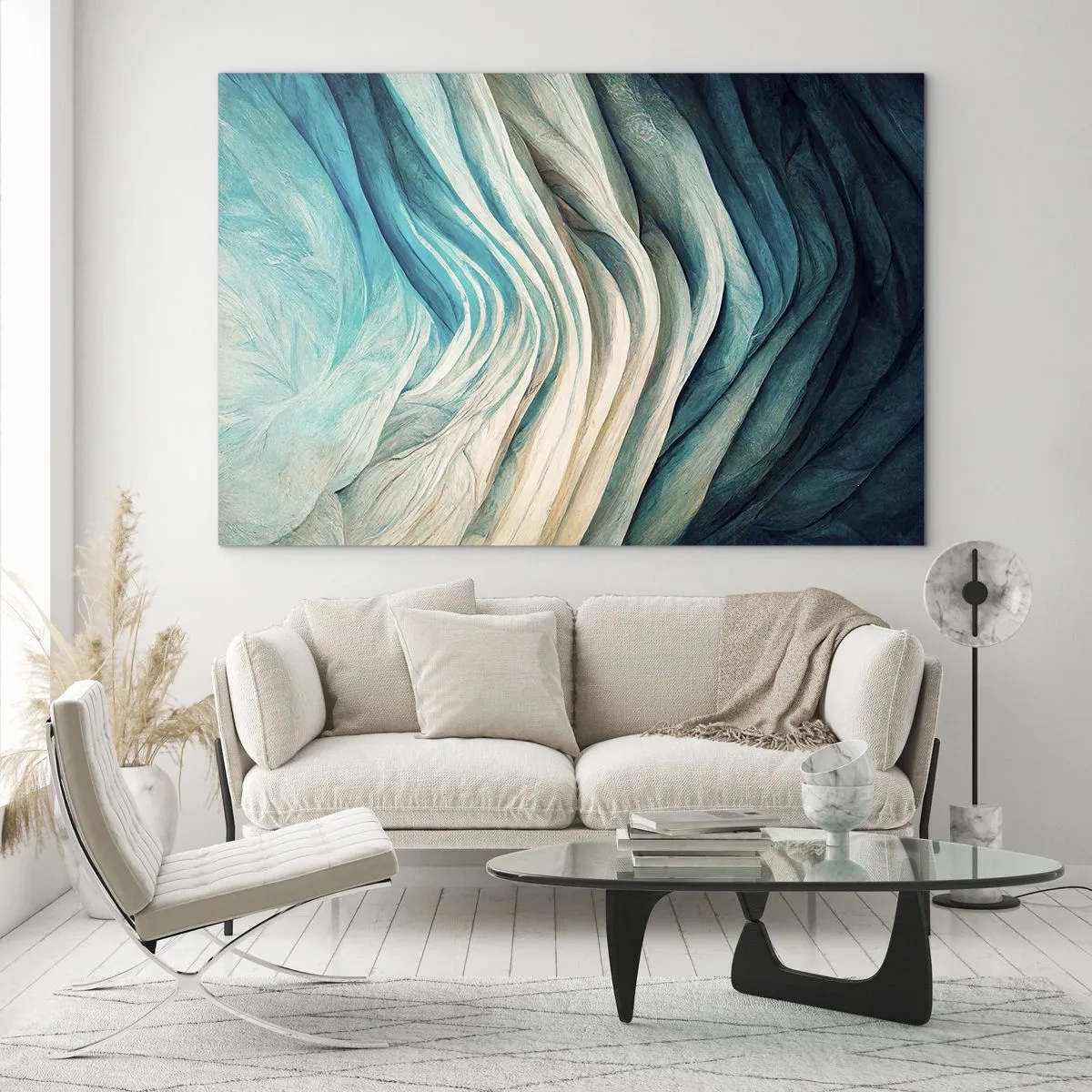 Schilderen op glas - Blauwe onverzadigbaarheid - 120x80 cm