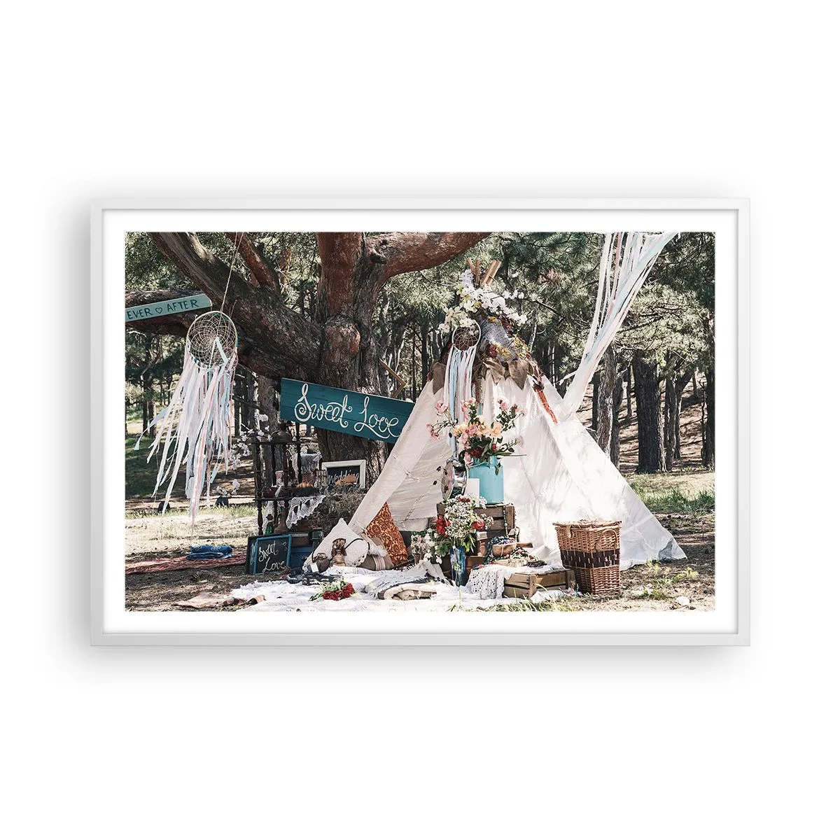 Poster in een witte lijst - De liefde bedrijven ... - 91x61 cm