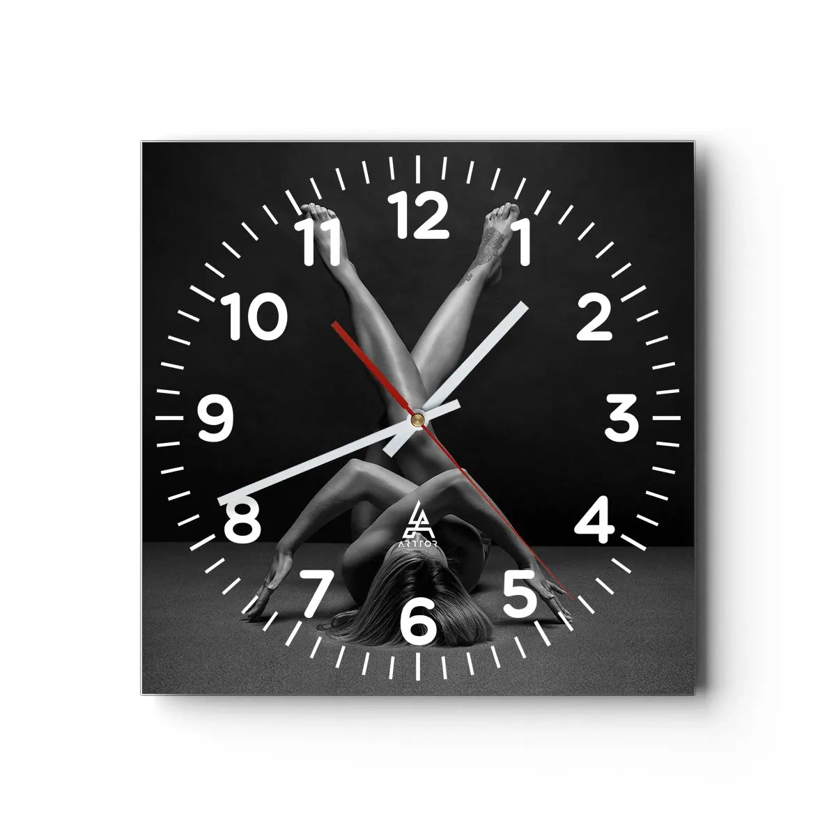 Wandklok - Klok - De geometrie van naaktheid - 30x30 cm