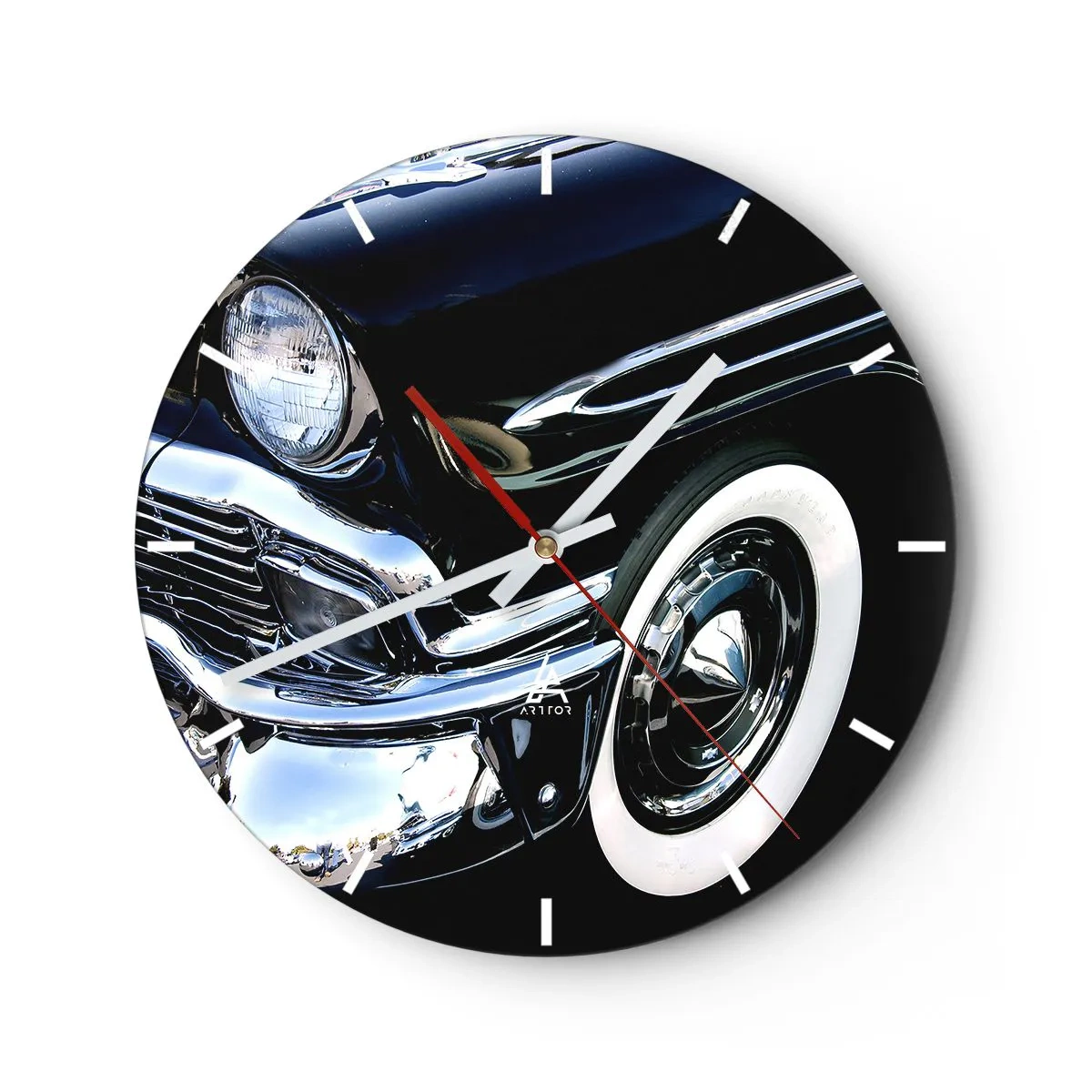 Wandklok - Klok - Klassiek in zilver, zwart en wit - 40x40 cm