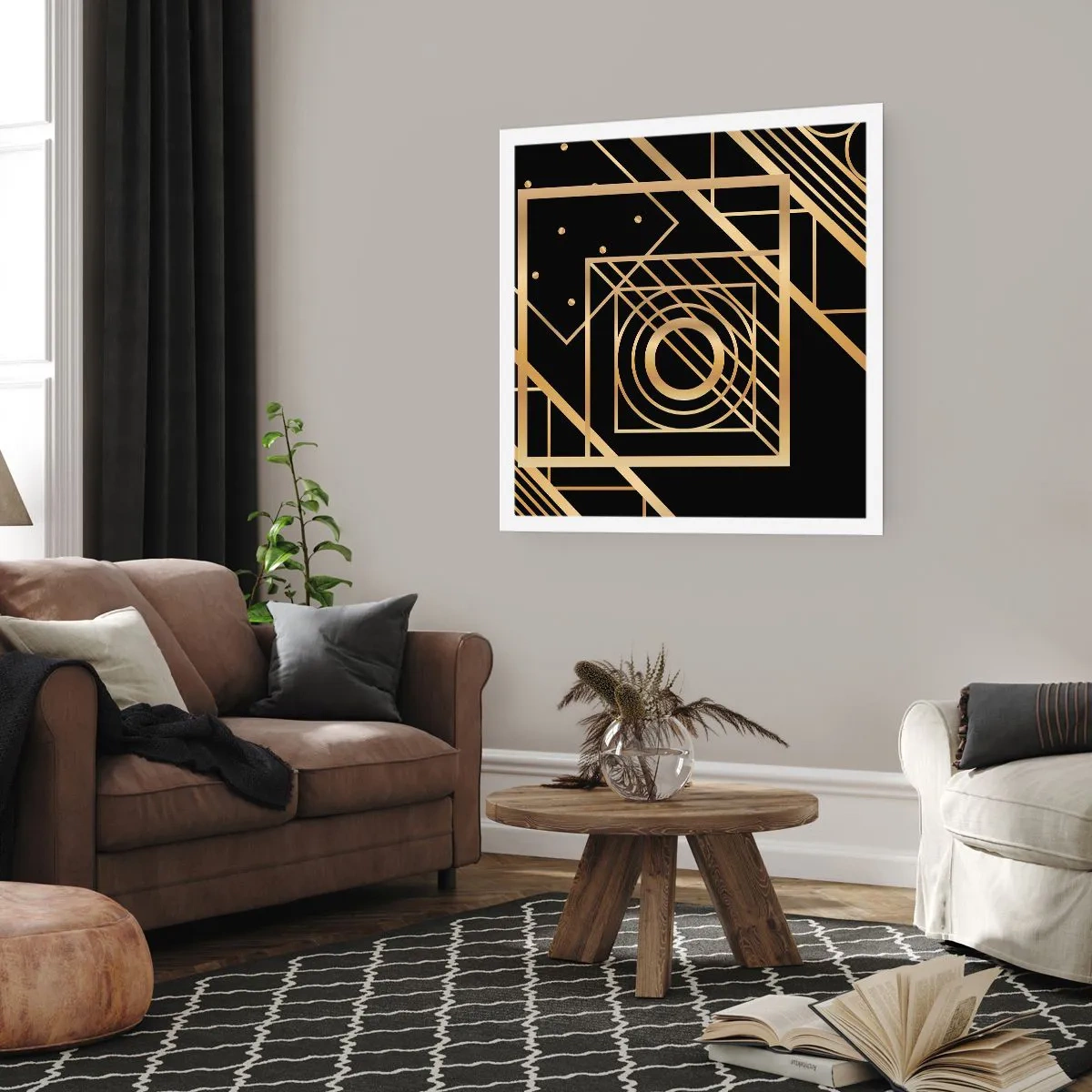 Poster - Gouden geometrie - 60x60 cm
