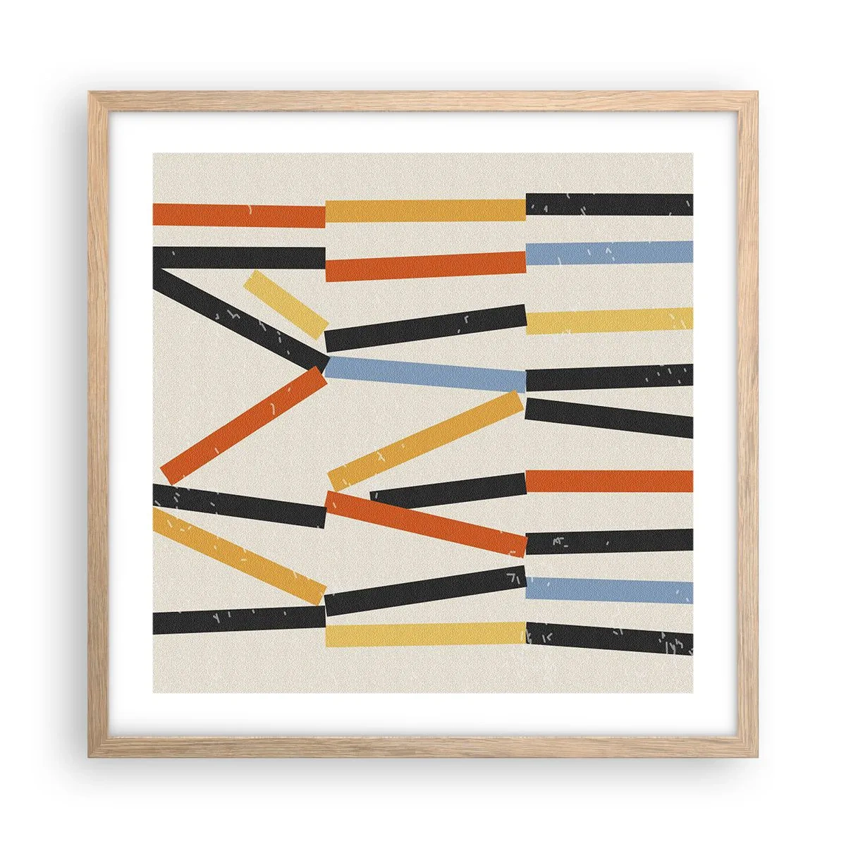 Een poster in een licht eiken lijst - Compositie op goed niveau - 50x50 cm