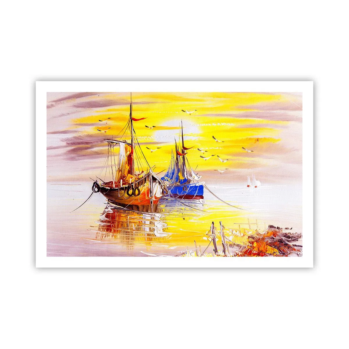 Poster - Een welverdiende rust in de haven - 91x61 cm