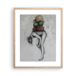 Een poster in een licht eiken lijst - De last van het leven - 40x50 cm