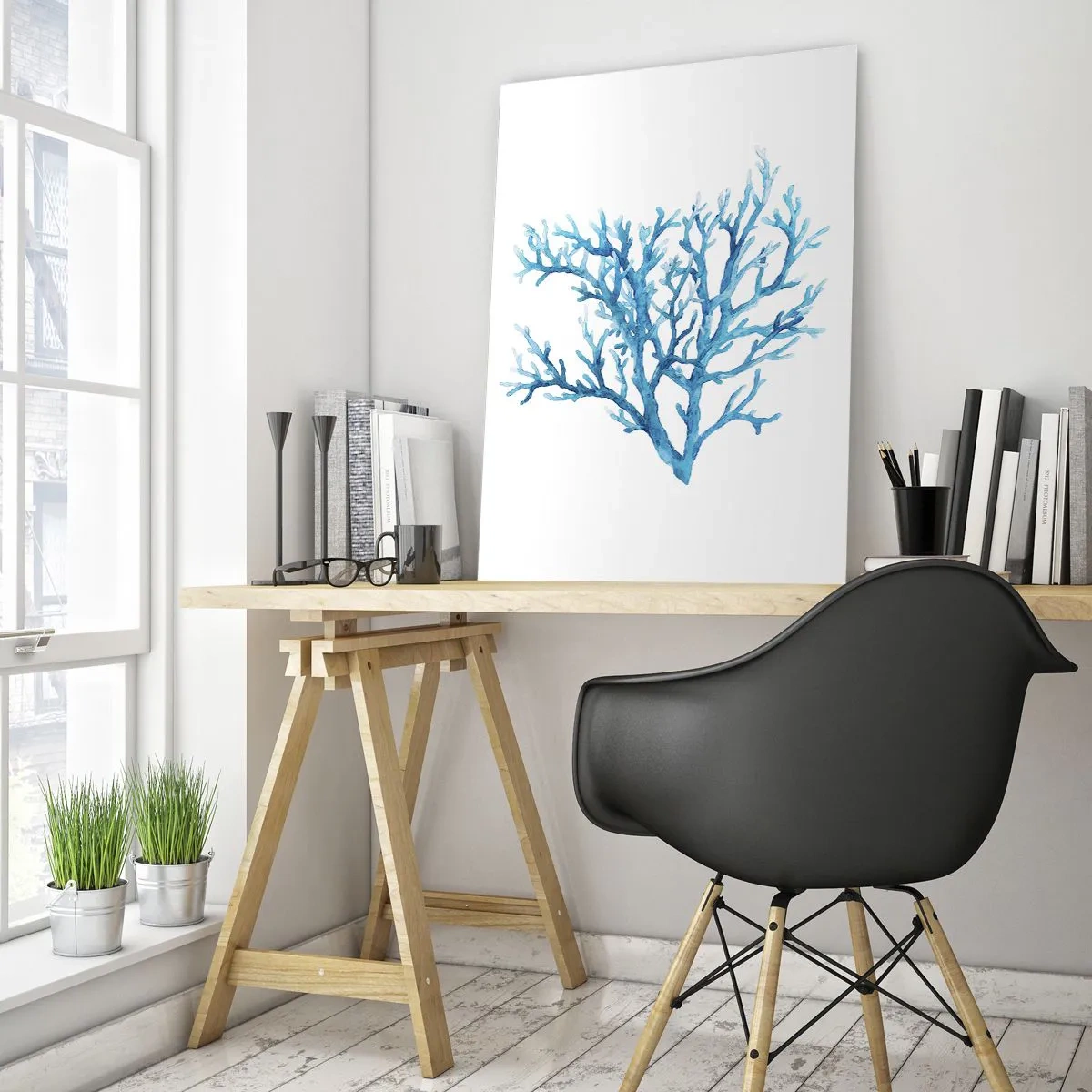 Schilderen op glas - Nautische filigraan - 70x100 cm