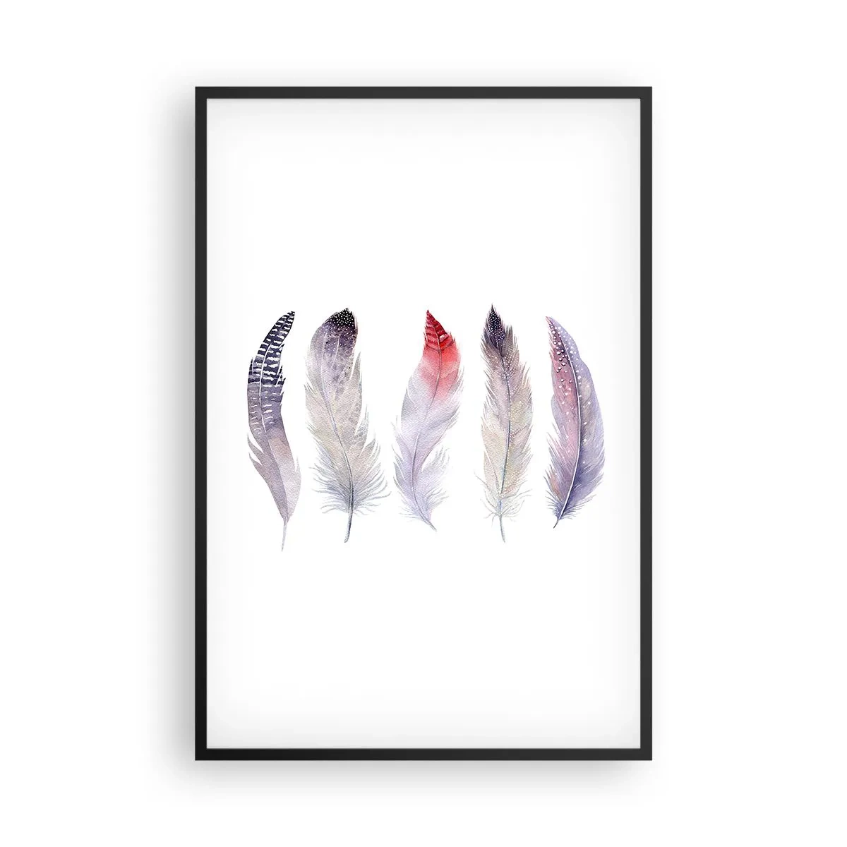 Poster in een zwarte lijst - Delicaat als veelkleurige mist - 61x91 cm
