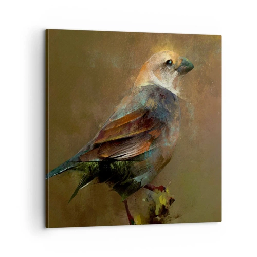 Schilderen op canvas - Een mus, een klein vogeltje - 60x60 cm