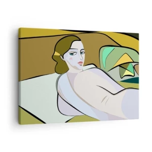 Schilderen op canvas - Abstract figuur in moderne stijl - 70x50cm - Intiem portret - Moderne wanddecoratie voor woonkamer en slaapkamer ARTTOR