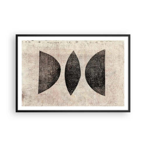 Poster in een zwarte lijst - etnische abstractie - 91x61 cm