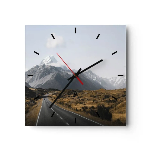 Wandklok - Klok - De weg naar het hart van de bergen - 30x30 cm