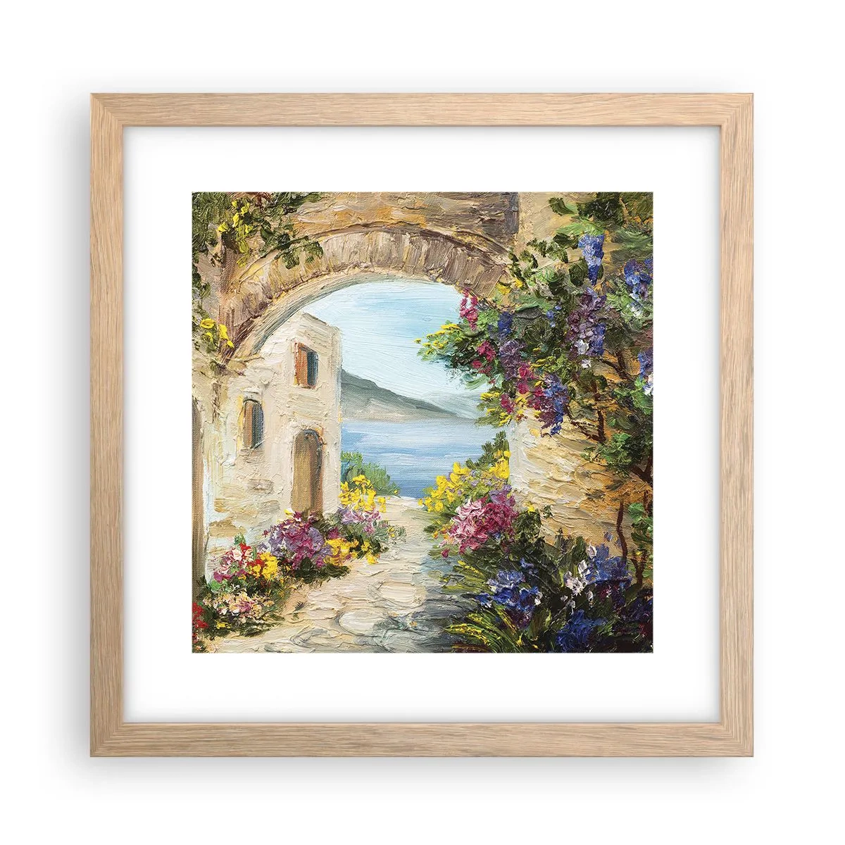 Een poster in een licht eiken lijst - De charme van een kustprovincie - 30x30 cm