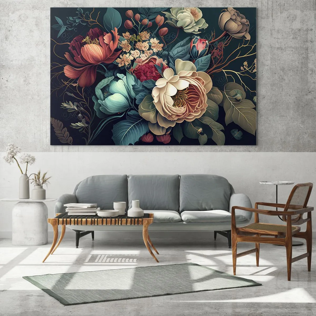 Schilderen op glas - 19e-eeuwse charme - 120x80 cm