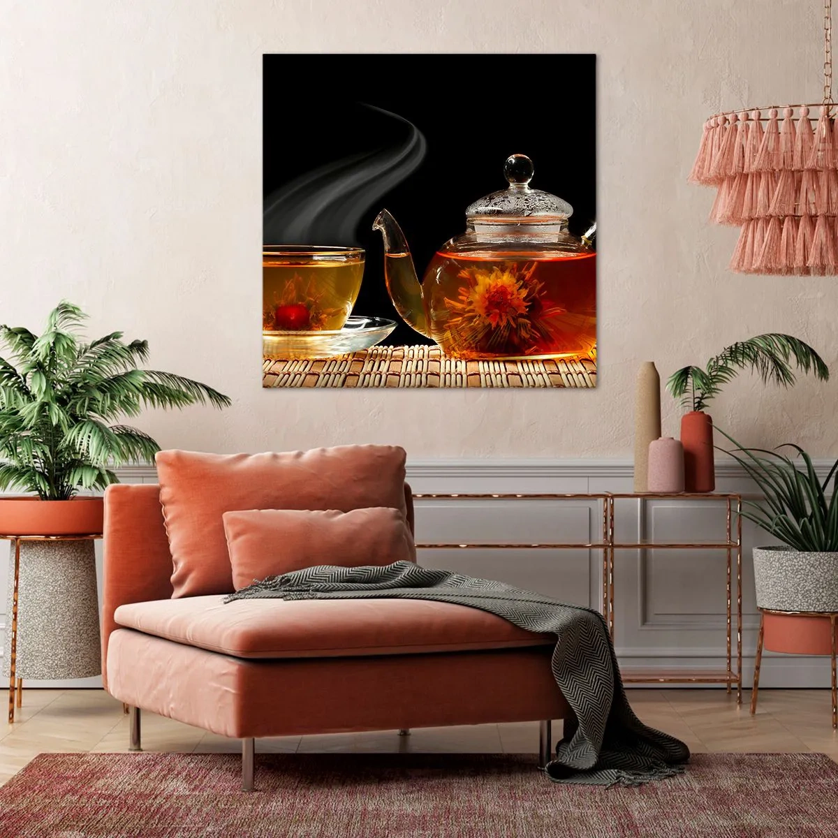 Schilderen op canvas - De magie en kunst van het theezetten - 70x70 cm