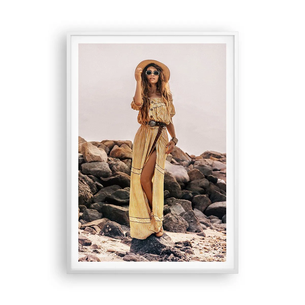 Poster in een witte lijst - De magie van stenen - 70x100 cm